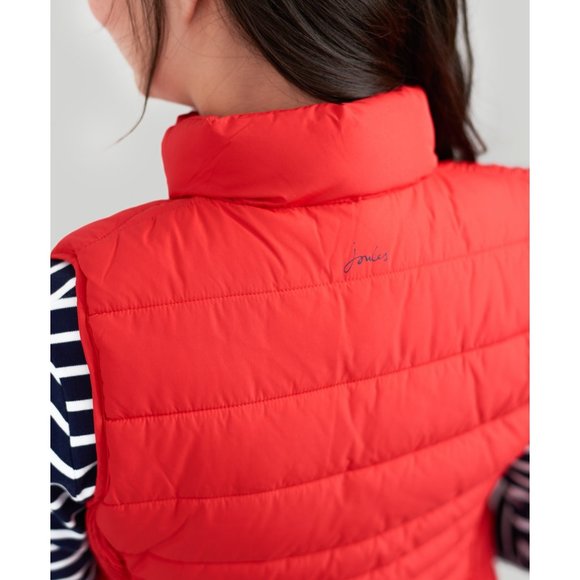 NWT Womens Size 2 Joules Red Fallow Sleek Puffer Vest Jacket - Picture 3 of 5